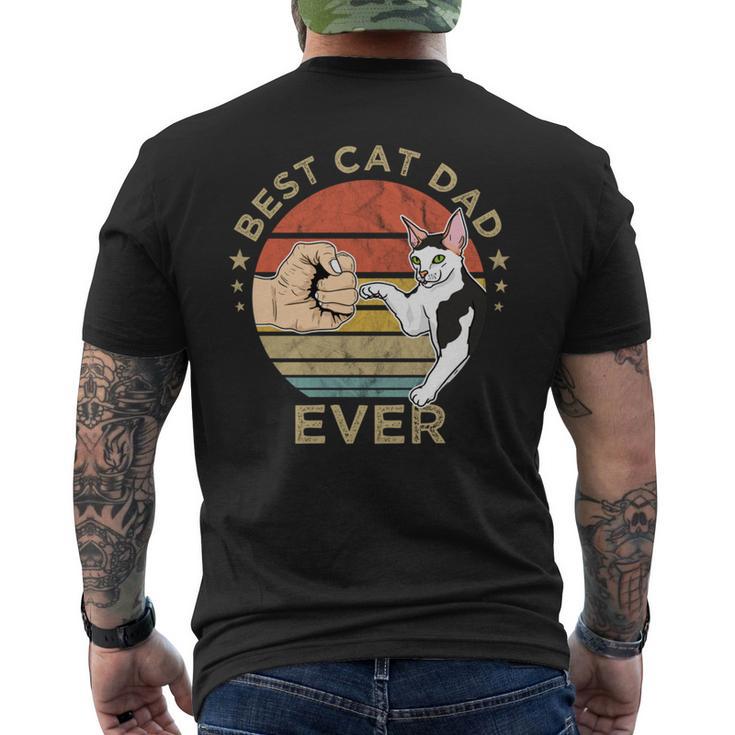 Best Cat Dad Ever Retrointage Katze Katzen Papa Geschenk T-Shirt mit Rückendruck