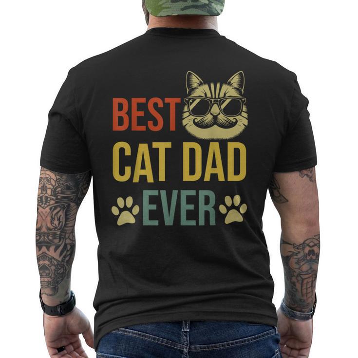 Best Cat Dad Ever Vintage Cat Daddy Fathers Day 2024 Men's T-shirt Back Print