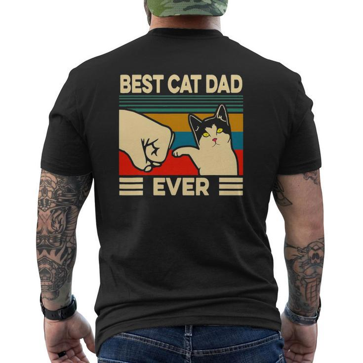 Best Cat Dad Ever Vintage Men Bump Fit Fathers Day Mens Back Print T-shirt