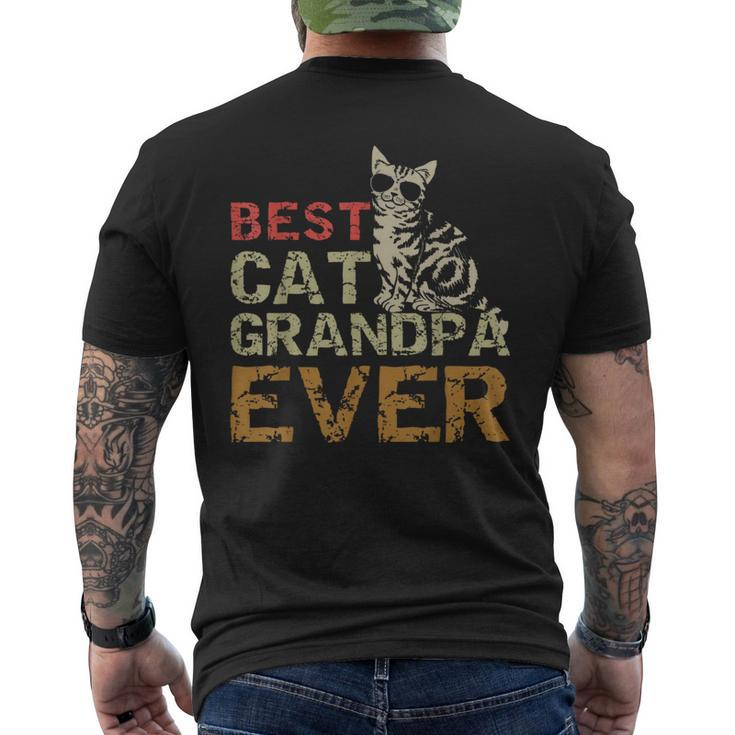Best Cat Grandpa Ever Cat Kitty Lover Retro Style Men's T-shirt Back Print