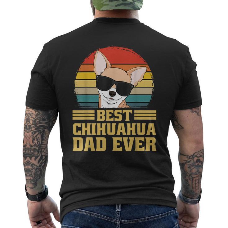 Best Chihuahua Dog Puppy Retro Dad Dad Dad Man T-Shirt mit Rückendruck