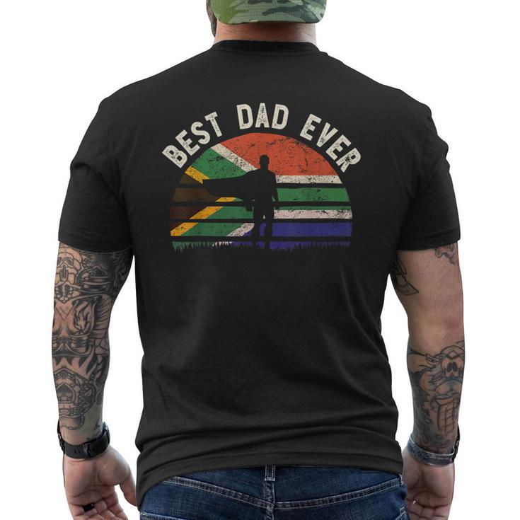 Best Dad Ever South Africa Hero Vintage Flag Retro Men's T-shirt Back Print