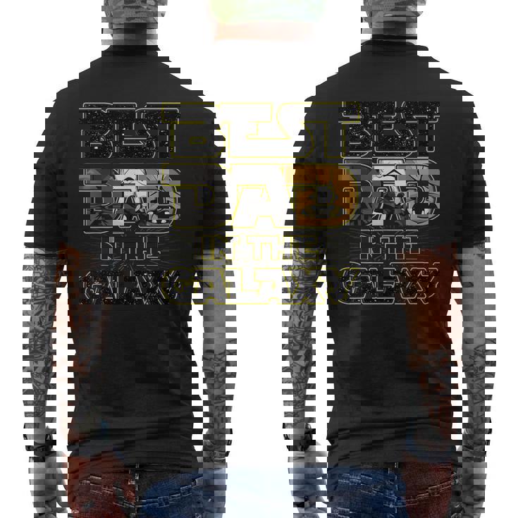 Best Dad In The Galaxy Fathers Day Space Boys Husbands Men's T-shirt Back Print