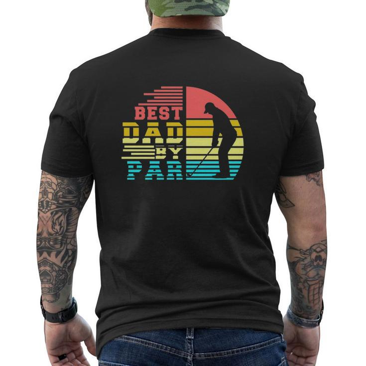 Best Dad By Par Retro Sunset Mens Back Print T-shirt