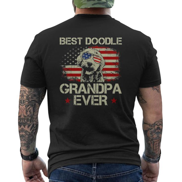 Best Doodle Grandpa Ever Goldendoodle 4Th Of July Mens Back Print T-shirt