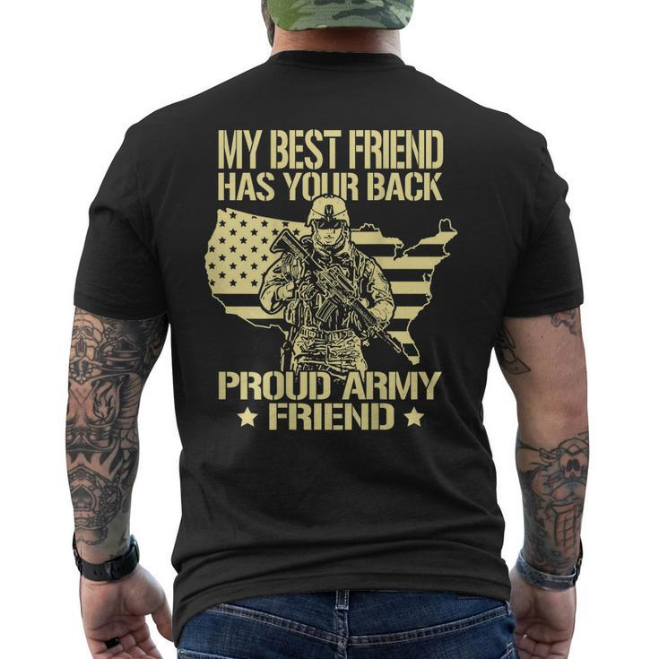 My Best Friend Has Your Back Proud Army Friend Military Mens Back Print T-shirt