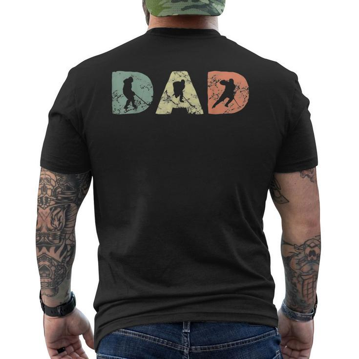 Best Hockey Dad Vintage Sports Hockey Game Lover Father Mens Back Print T-shirt