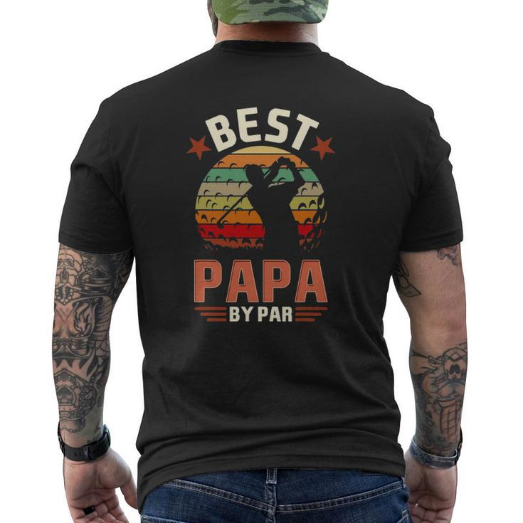 Best Papa By Par Golfing Golf Golfer Mens Back Print T-shirt