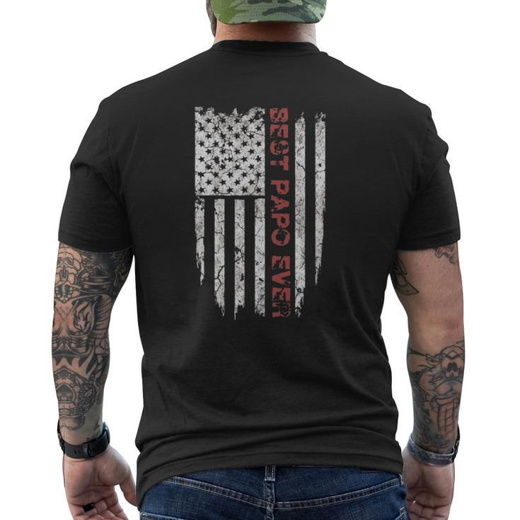 Best Papo Ever American Flag For Grandpa Mens Back Print T-shirt