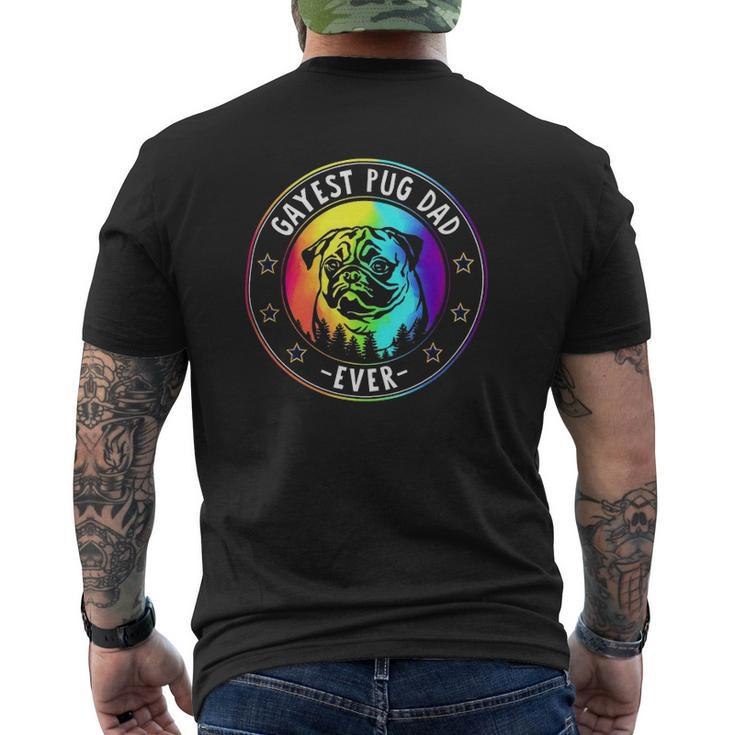 Best Pug Dad Ever Lgbt Gay Pride Flag Dog Lover Ally Mens Back Print T-shirt