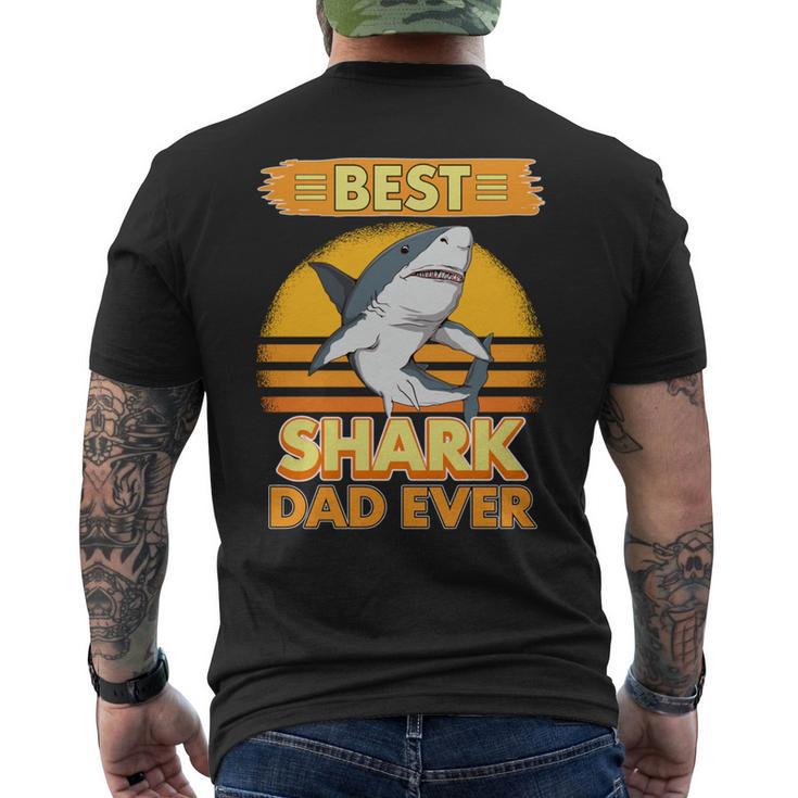 Best Shark Dad Ever Hai Papaatertag Haie T-Shirt mit Rückendruck