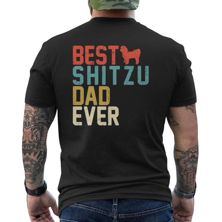 Best Shitzu Dad Ever Retro Vintage Mens Back Print T-shirt