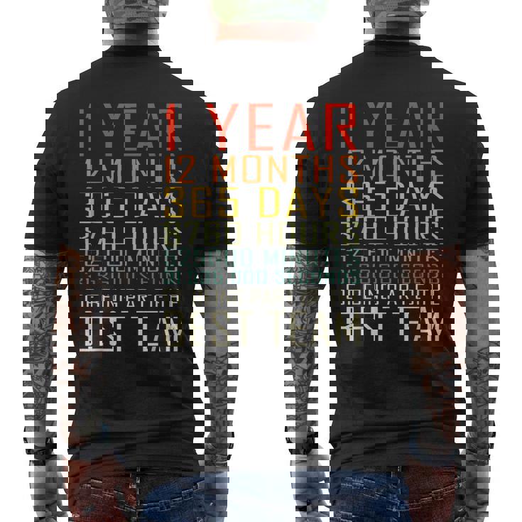 Best Team Vintage Work Anniversary 1 Years Employee Men's T-shirt Back Print