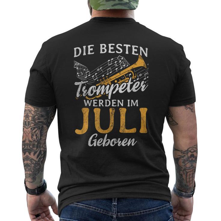 Best Trumpeter Im Jli Geboren Blasmusik Trumpet T-Shirt mit Rückendruck