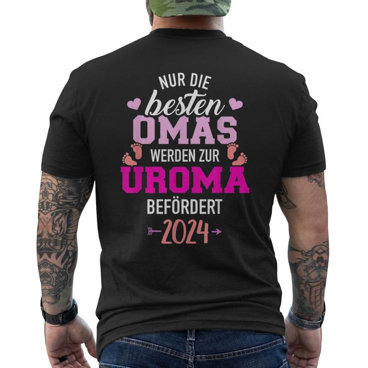 Besten Omas Werden Zur Uroma Befördert 2024 T-Shirt mit Rückendruck