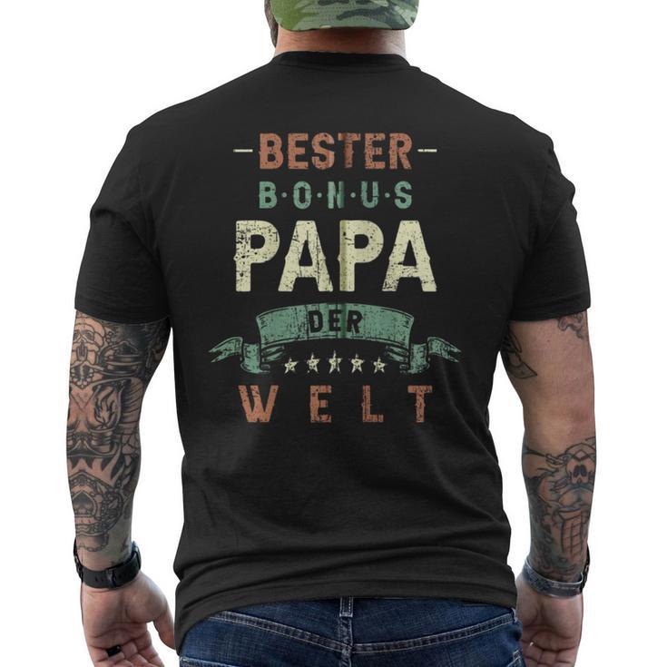 Bester Bonus Papa Der Welt Step Dad Retrointage Look Hooded Jacket T-Shirt mit Rückendruck