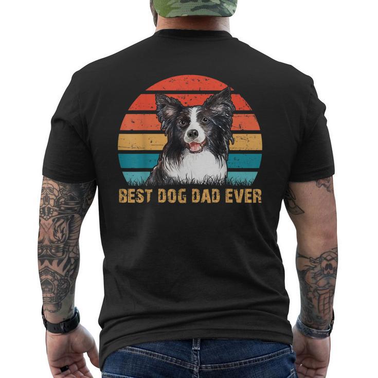 Besthund Papa Allzeit Best Dog Papa Alltimesintage Border Collie T-Shirt mit Rückendruck