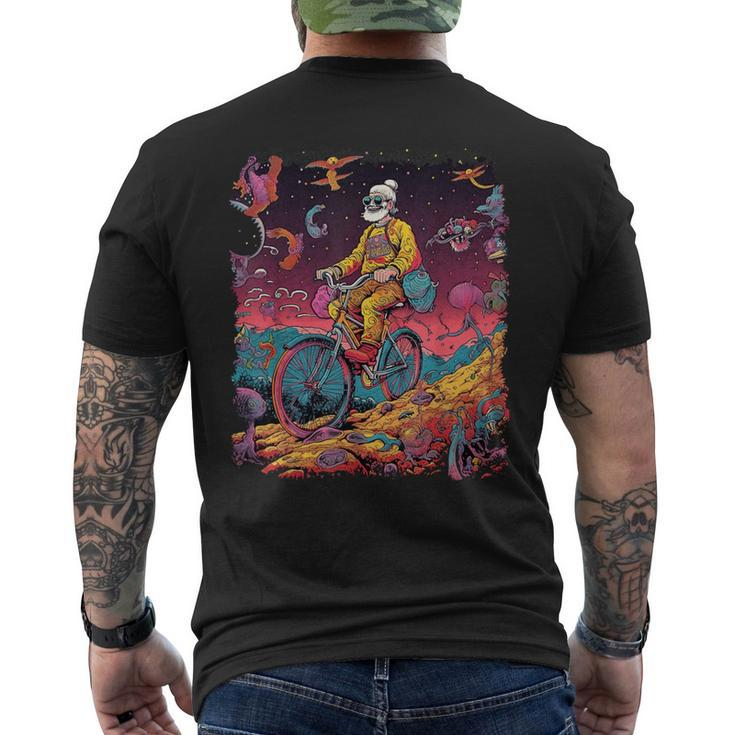 Bicycle Day Hofmann Trip Psychedelic Comic Style Hippie Men's T-shirt Back Print