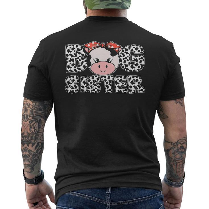 Big Sister Cow Farming Birthday Matching Men's T-shirt Back Print