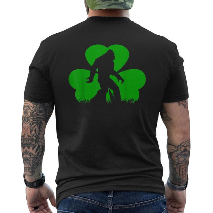 Bigfoot Clover Leaf St Patricks Day Irish Mens Back Print T-shirt