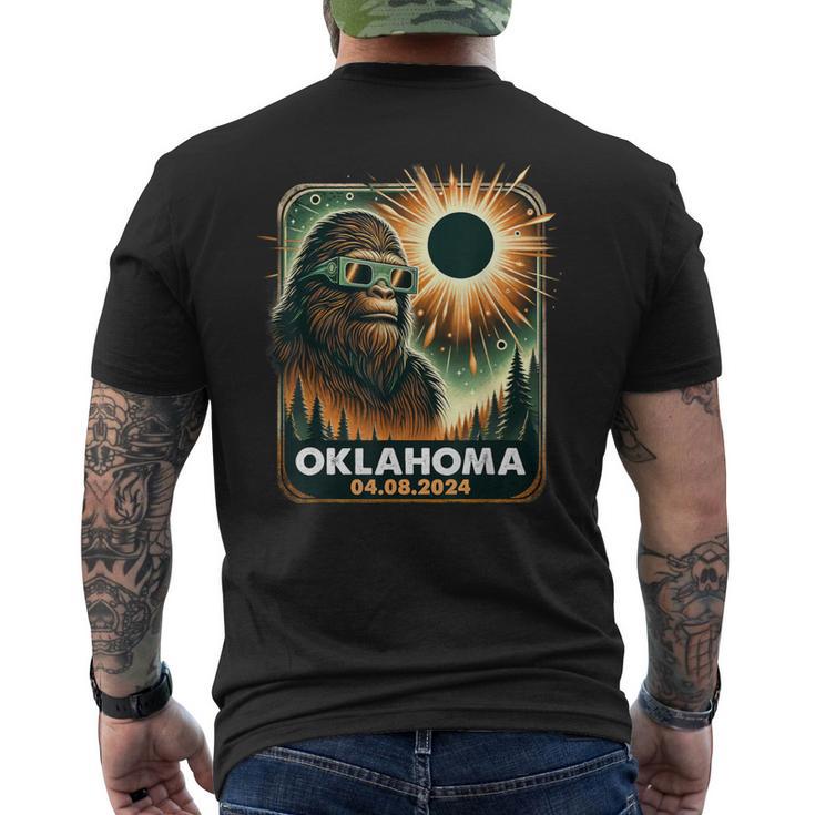 Bigfoot Oklahoma Total Solar Eclipse 2024 Eclipse Glasses Men's T-shirt Back Print