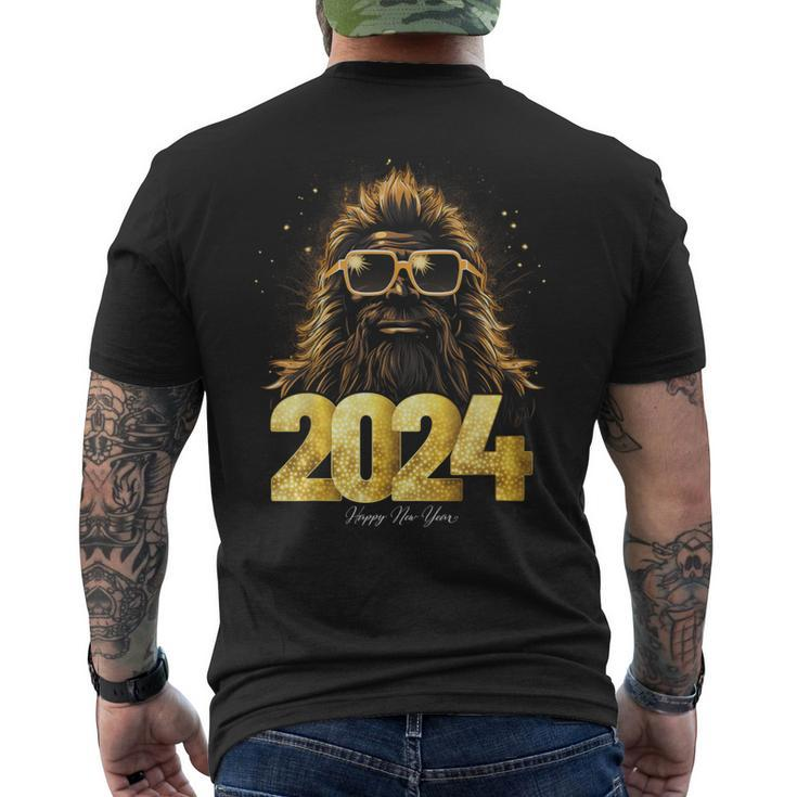 Bigfoot Sasquatch 2024 Happy New Year New Years Eve Party Men's T-shirt Back Print