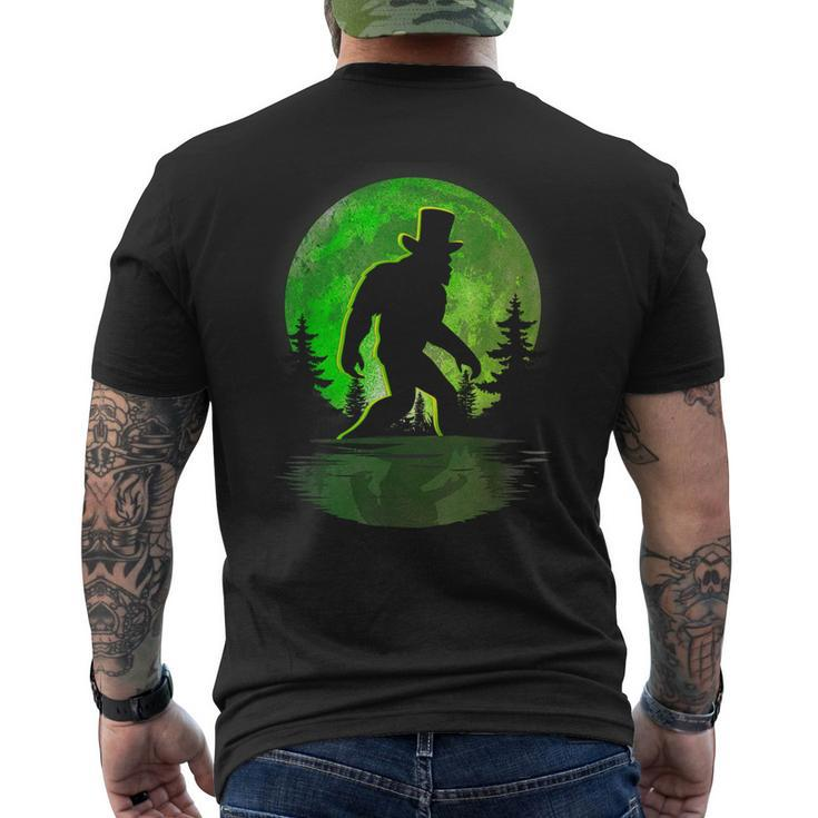 Bigfoot St Patrick's Day Green Moon Sasquatch Bigfoot Men's T-shirt Back Print