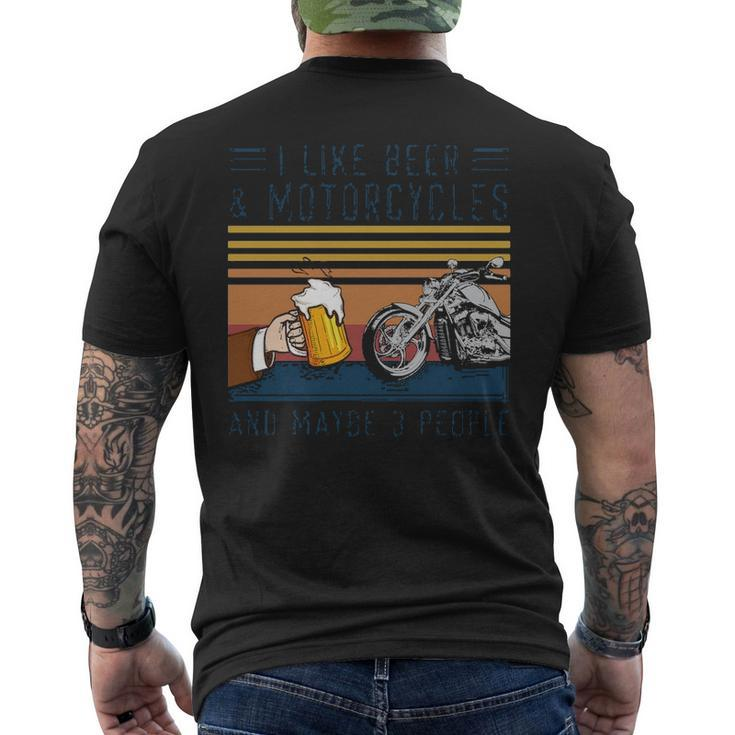 Biker I Like Beer And Motorcycles Men's T-shirt Back Print