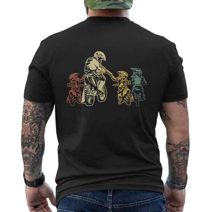 Biker Dad And Sons Mens Back Print T-shirt
