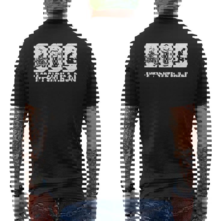 Biker I'm A Simple Man Men's T-shirt Back Print