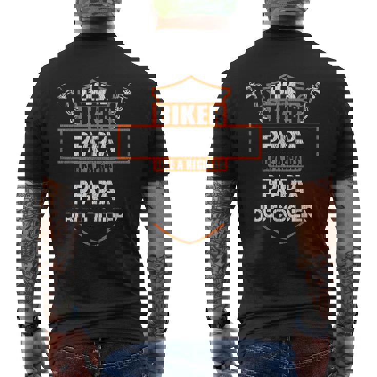 Biker Papa Motorcycle Rider I'm A Biker Papa Men's T-shirt Back Print