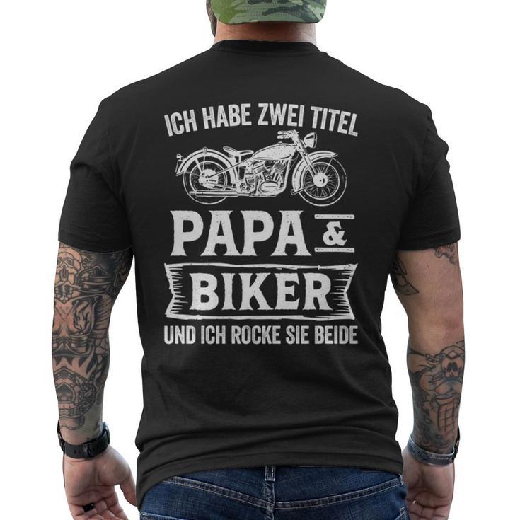 Biker Papa Motorradfahrer Motorrad T-Shirt mit Rückendruck