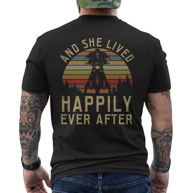 Biker And She Lived Men's T-shirt Back Print