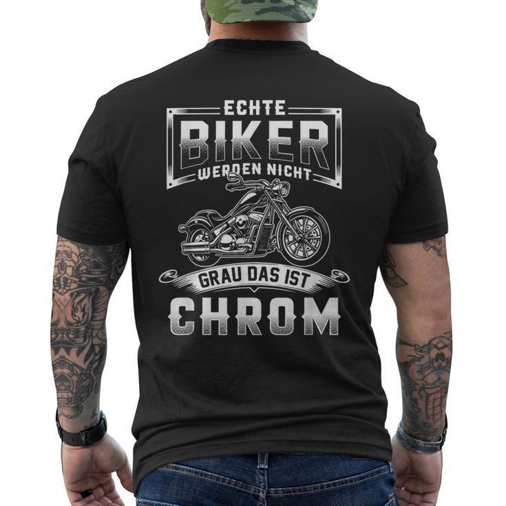 Biker Werden Nicht Grau Das Ist Chrome German Language T-Shirt mit Rückendruck