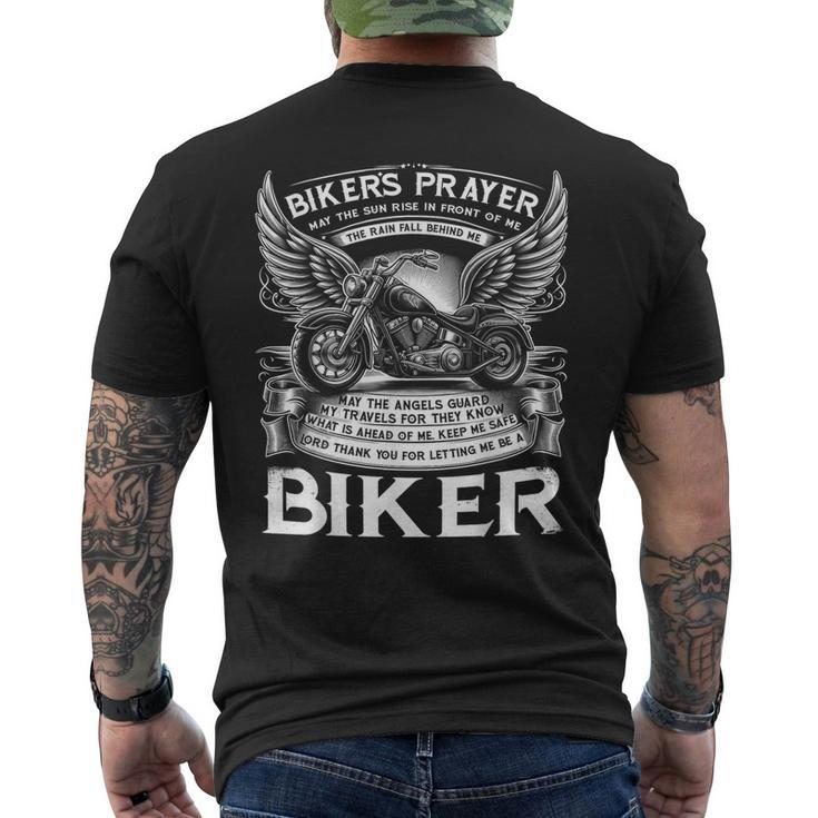 Biker's Prayer Vintage Motorcycle Biker Motorcycling Mens Men's T-shirt Back Print