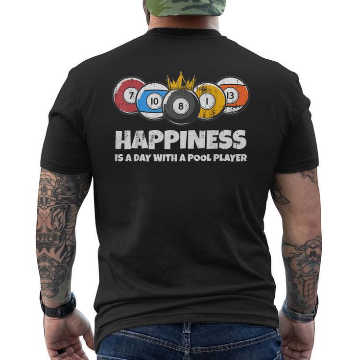 Billiards Or Billard Pool Player Happiness Billiard Men's T-shirt Back Print