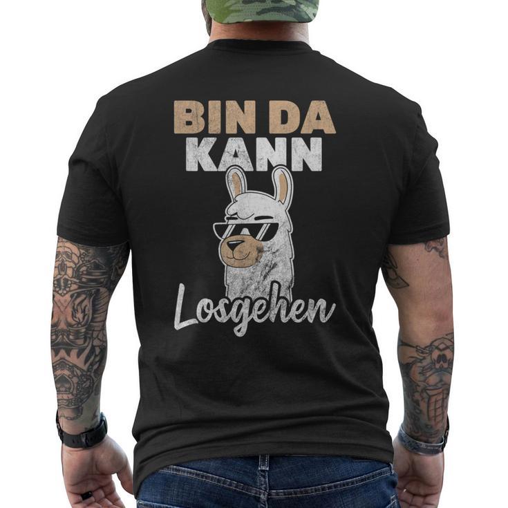 Bin Da Kann Losgehen Lama Alpaca T-Shirt mit Rückendruck