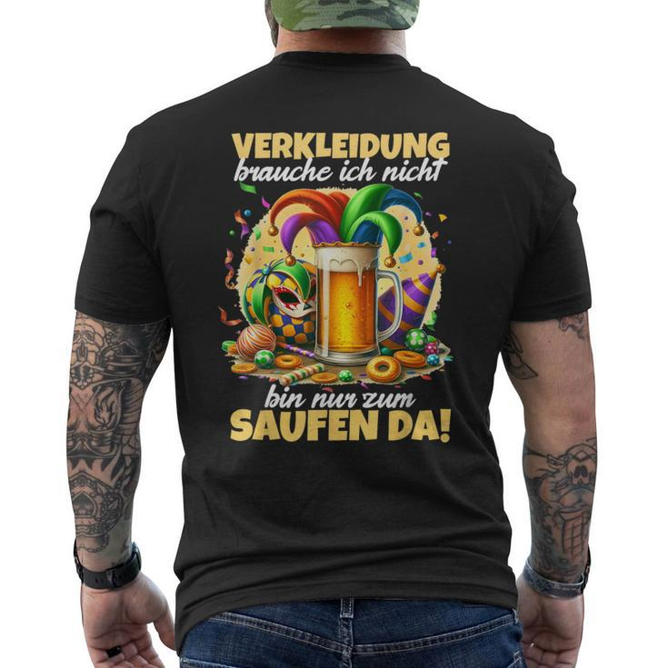 Bin Nur Zum Saufen Da Karne German Language T-Shirt mit Rückendruck