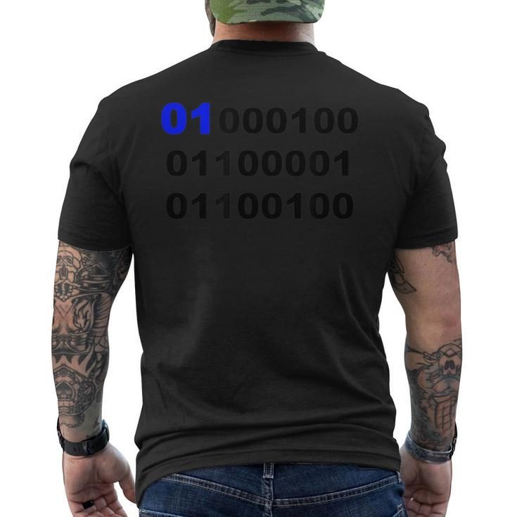 Binary Number 1 DadFor Father Men's T-shirt Back Print