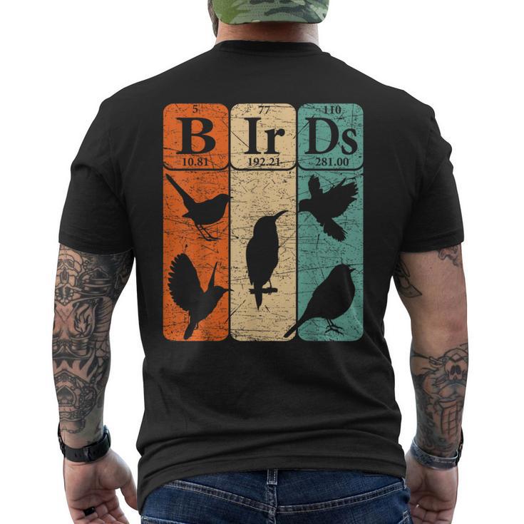 Birds Periodic Table Elements Birdwatching Ornithology Men's T-shirt Back Print