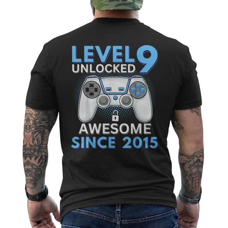 Birthday Boy Level 9 Unlocked Gamer 9 Year Old 9Th Birthday Men's T-shirt Back Print