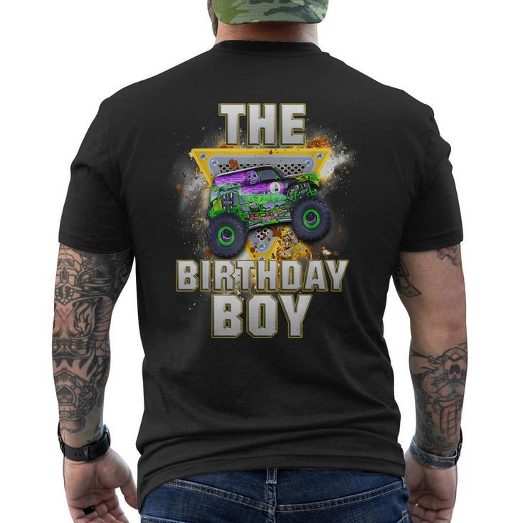 The Birthday Boy Monster Truck Family Matching Men's T-shirt Back Print