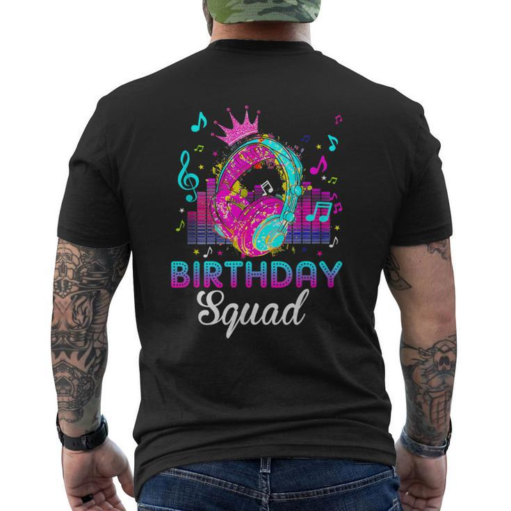 Birthday Squad Bday Princess Rockstars Theme Music Party Men's T-shirt Back Print