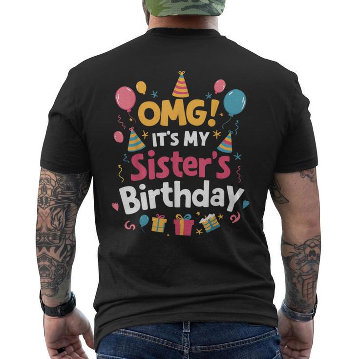 Birthday Squad Omg It's My Sister's Birthday Men's T-shirt Back Print