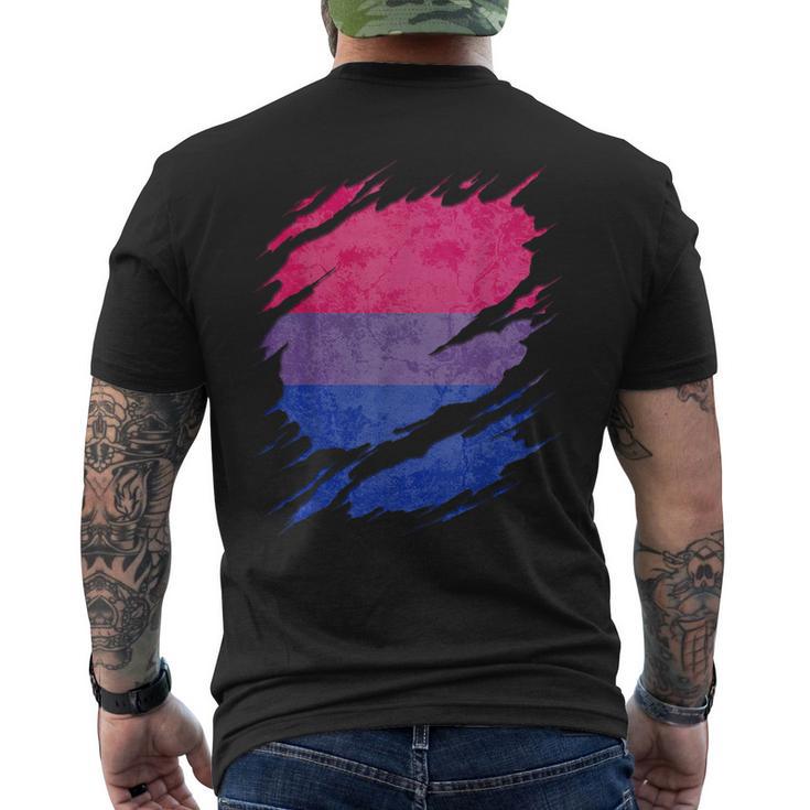 Bisexual Pride Flag Ripped Reveal Men's T-shirt Back Print