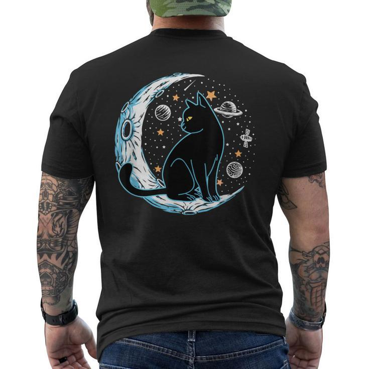 Black Cat Crescent Sailor-Moon Phases Astrology Pet Lover Men's T-shirt Back Print