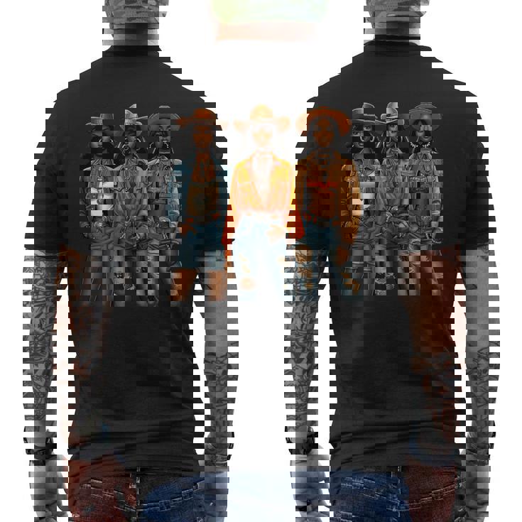 Black Cowgirl Melanin Western Rodeo Texas Black History Men's T-shirt Back Print