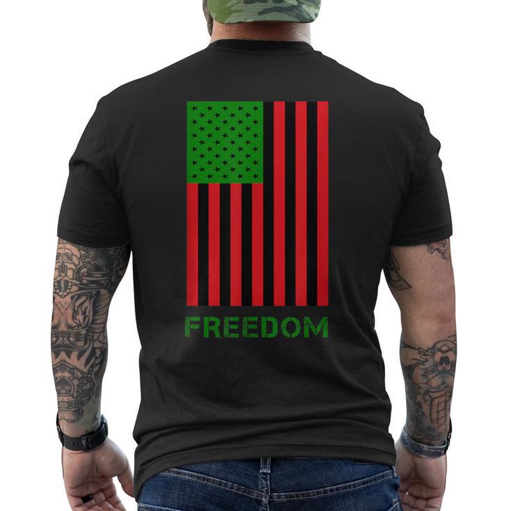 Black Freedom Unia Flag Pan African American Flag Junenth Men's T-shirt Back Print