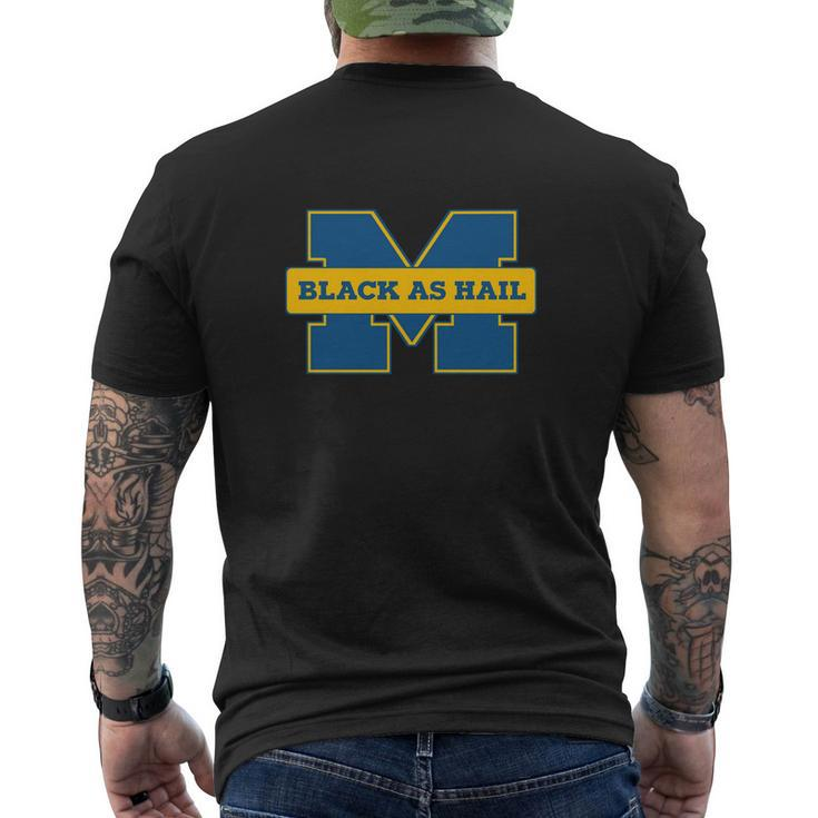 Black As Hail Michigan Mens Back Print T-shirt