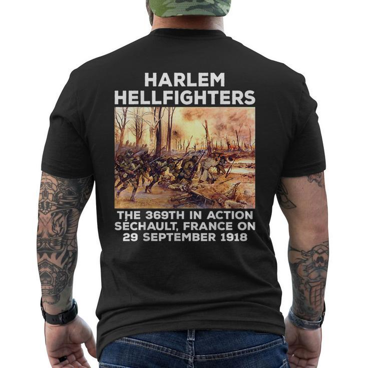 Black Military History Usa Black History Harlem Hellfighters Men's T-shirt Back Print